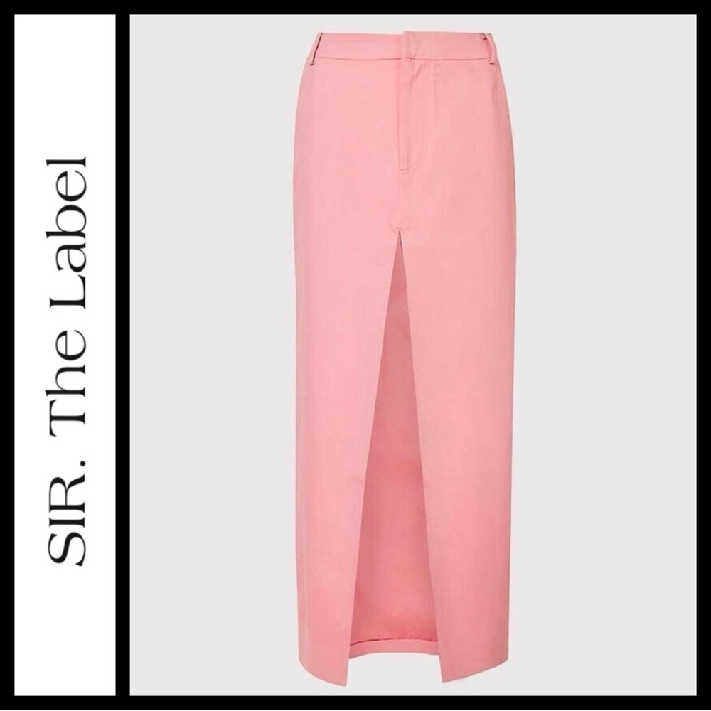 NWOT SIR The Label Giacomo Pink Slit Front Midi Skirt
